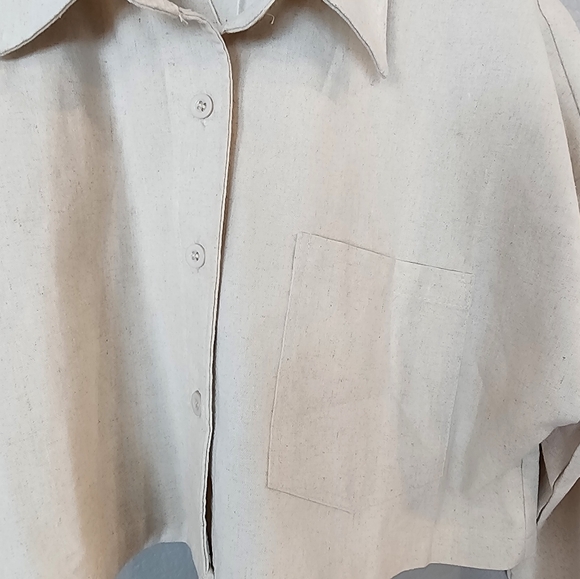 Collared Drawstring Two Piece Pants Set - Picture 2 of 15